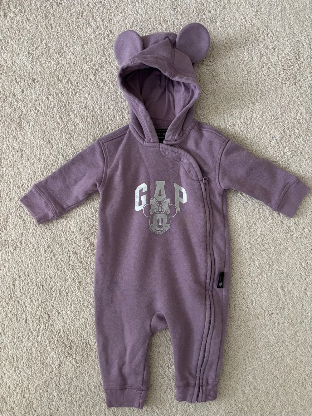 GAP Lavender Minnie Mouse Hooded Fleece One-Piece